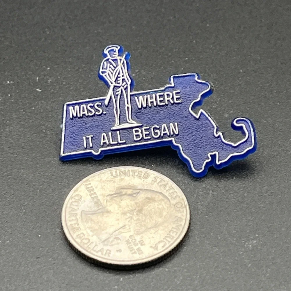 Massachusetts Where It All Began United States Of America Plastic Lapel Hat‎ Pin